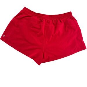 Lululemon Athletic Shorts Women Size 14 Red Drawstring Built-in Liner